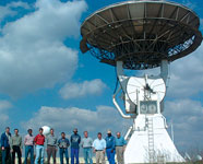The 40 ft antenna as it is today, with the CSIR SAC employees who have all worked with the antenna at some time